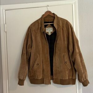 Orvis Tan Suede Bomber Jacket